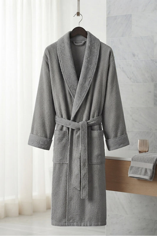 Mineral Gray Chevron - Bathrobe