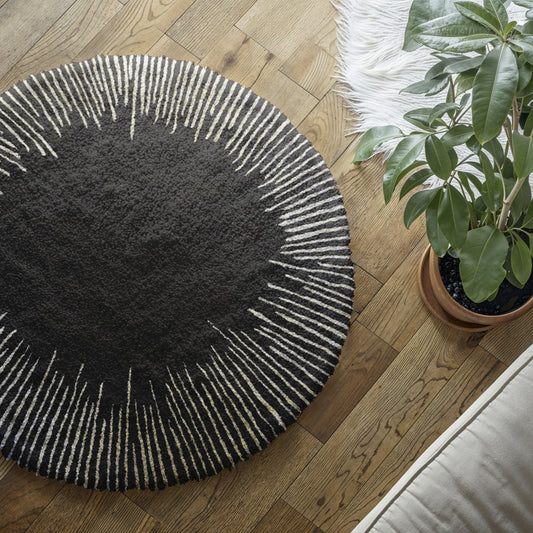 Black Classic Flair - Hand Tufted rug
