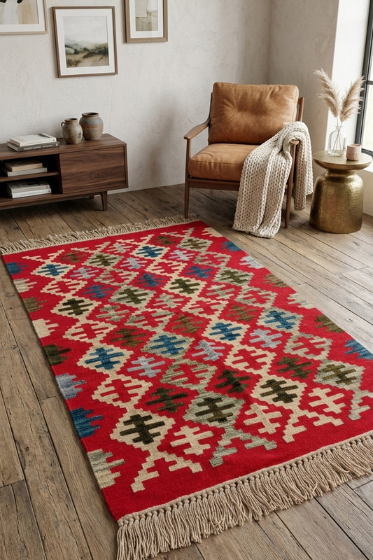 Crimson - Handmade Noul Wool Kilim