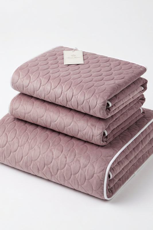 Aurora Rose Velvet- Bedspread Set