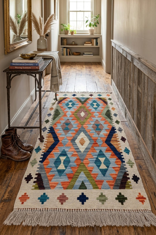 Earth Tone Tribal - Handmade Noul Wool Kilim