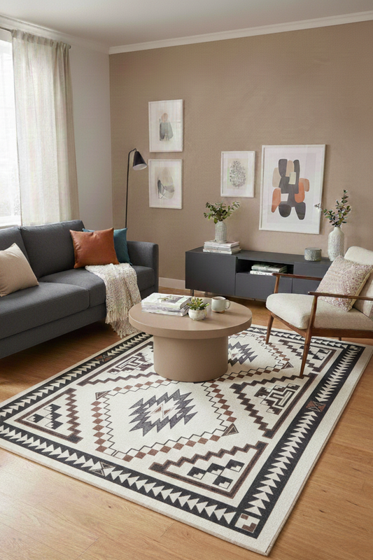 The Tribal Symmetry - Digital Woven Rug