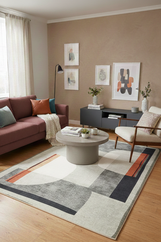 The Abstract Orbit - Digital Woven Rug