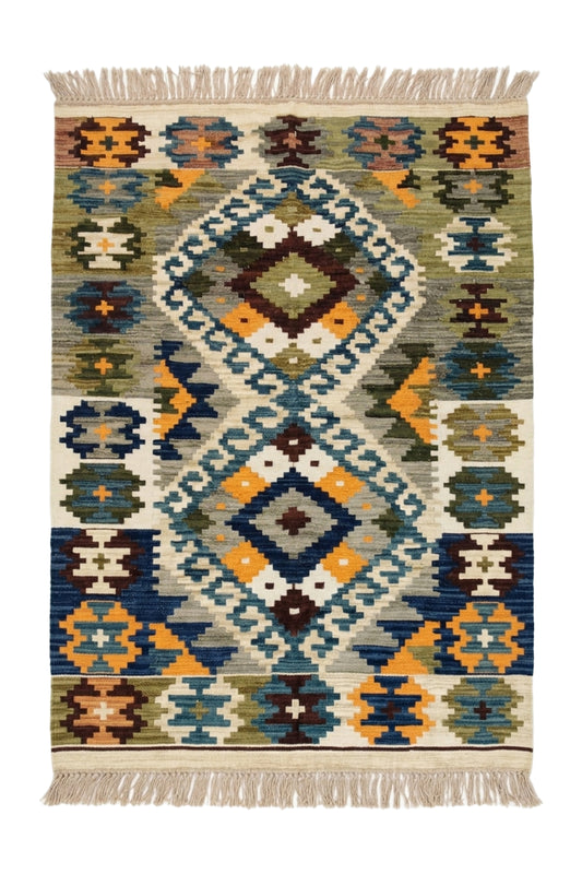 Midnight Diamond - Handmade Noul Wool Kilim