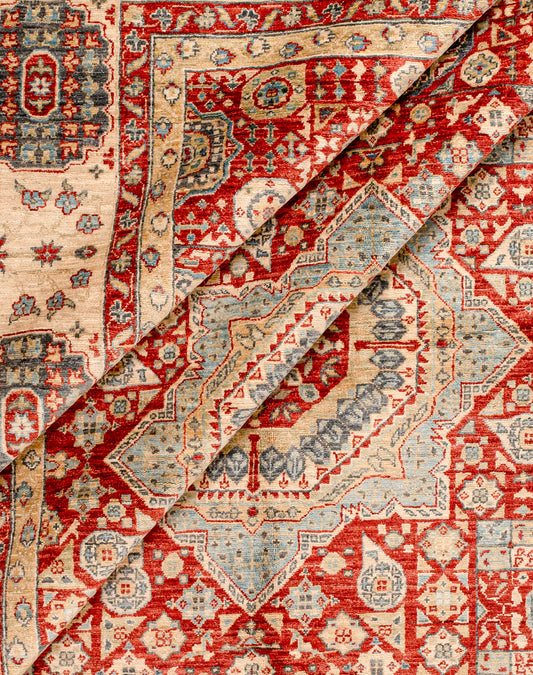 Crimson Citadel - Handmade Rug