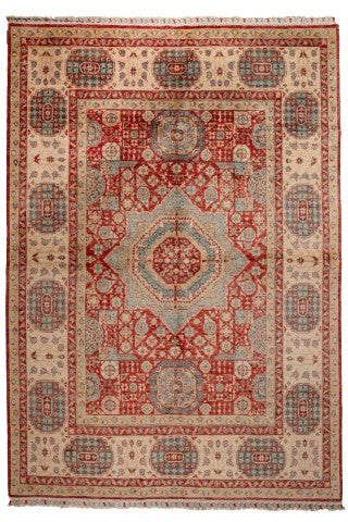 Crimson Citadel - Handmade Rug