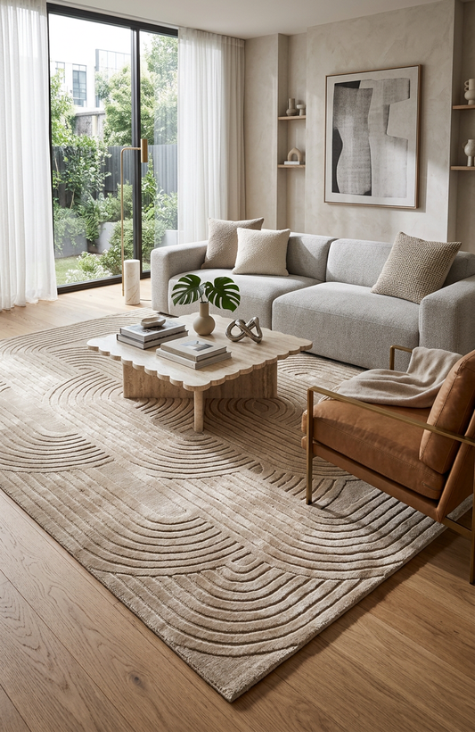 Sandstone Circuit - Hand Tufted Rug
