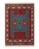 The Azure & Crimson Tribal- Handmade Rug