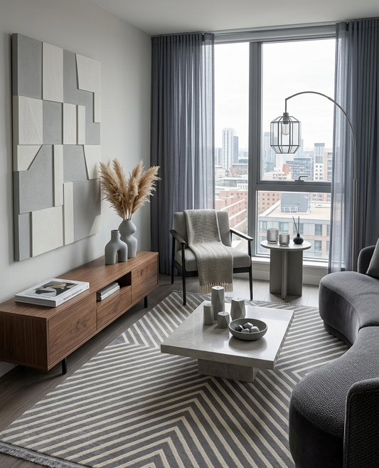 Indigo Rise  - Machine Rug