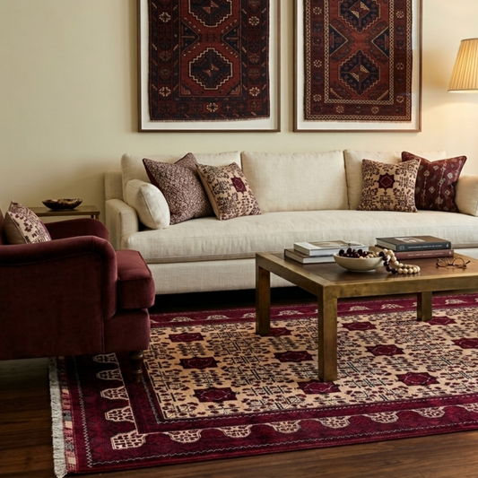 Royal Crimson Akhal  - Handmade Rug